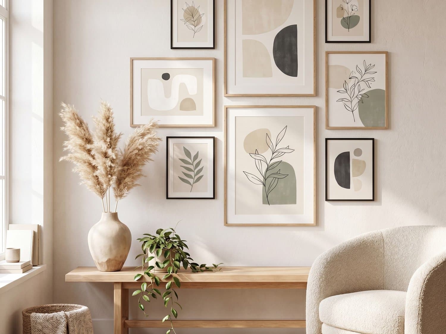 A framed JapandiHaus print on a calm neutral wall
